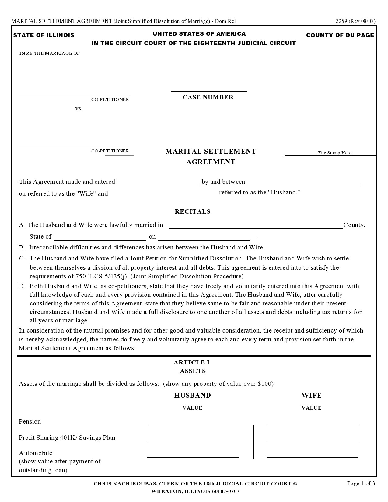 Free marital settlement agreement 22