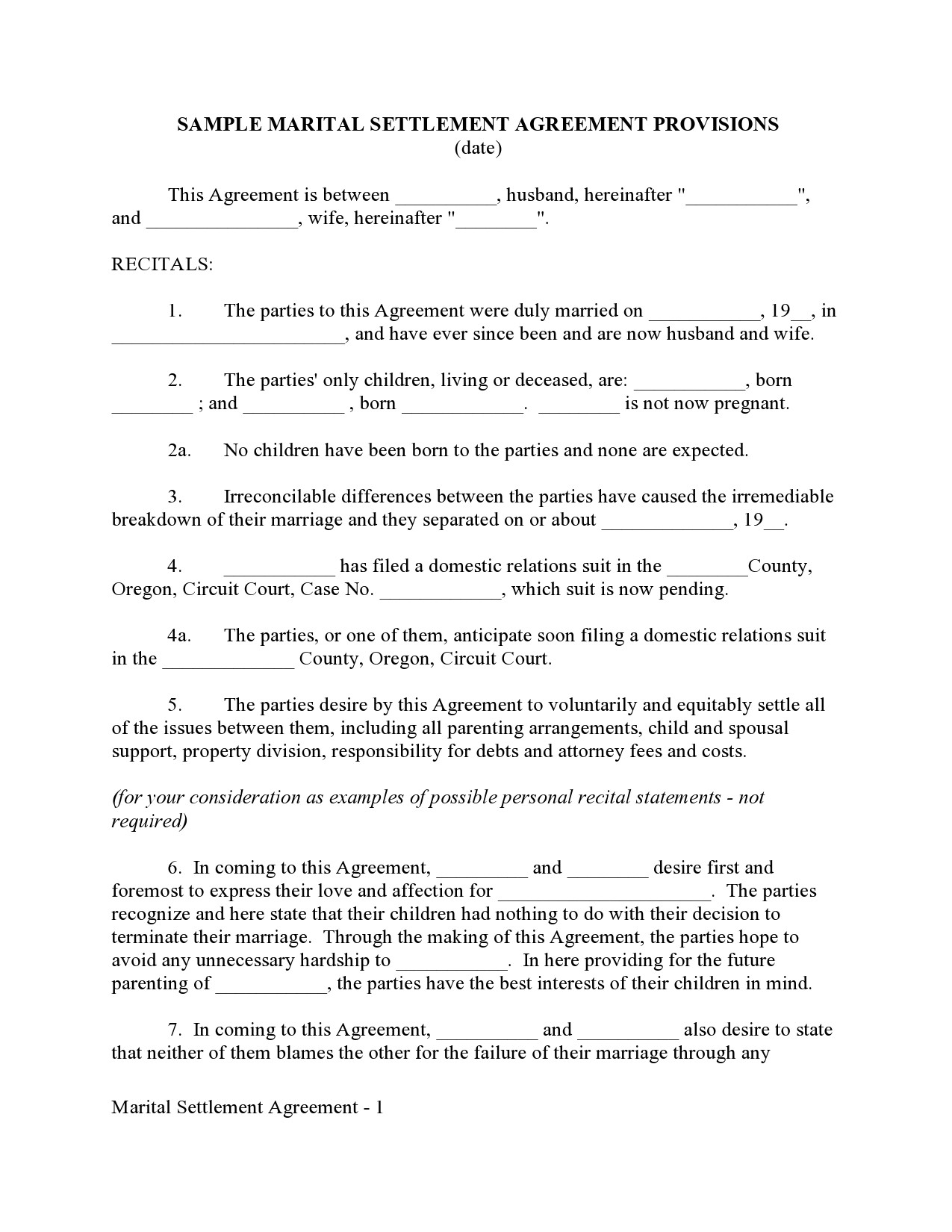 Free marital settlement agreement 31