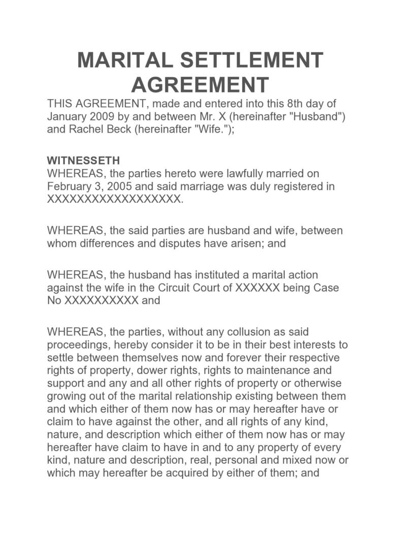 49-editable-marital-settlement-agreements-word-pdf-templatelab