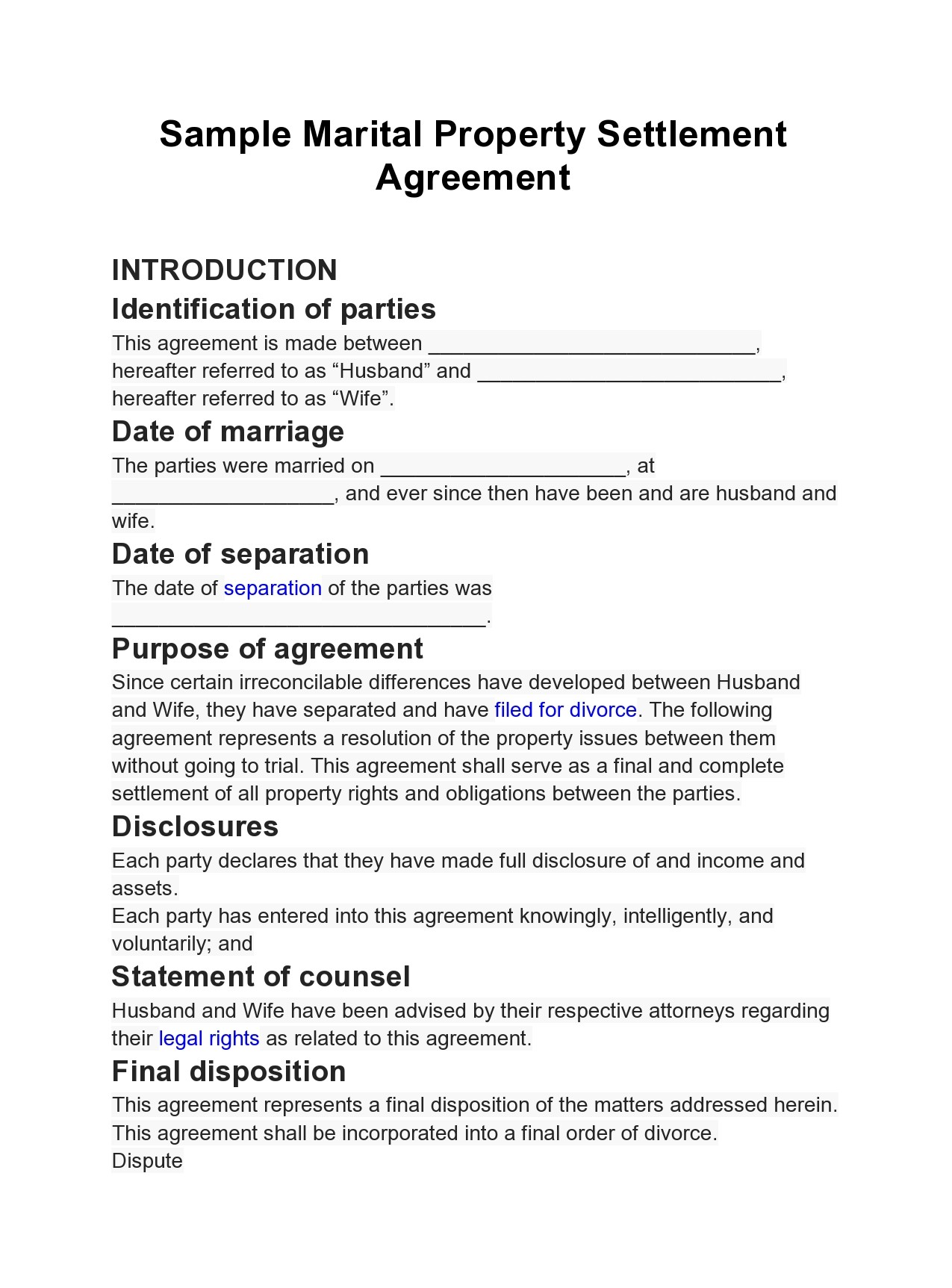 property-divorce-settlement-agreement-template-are-you-looking-for