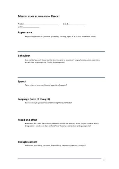 47 Free Mental Status Exam Templates (MSE Examples) ᐅ TemplateLab