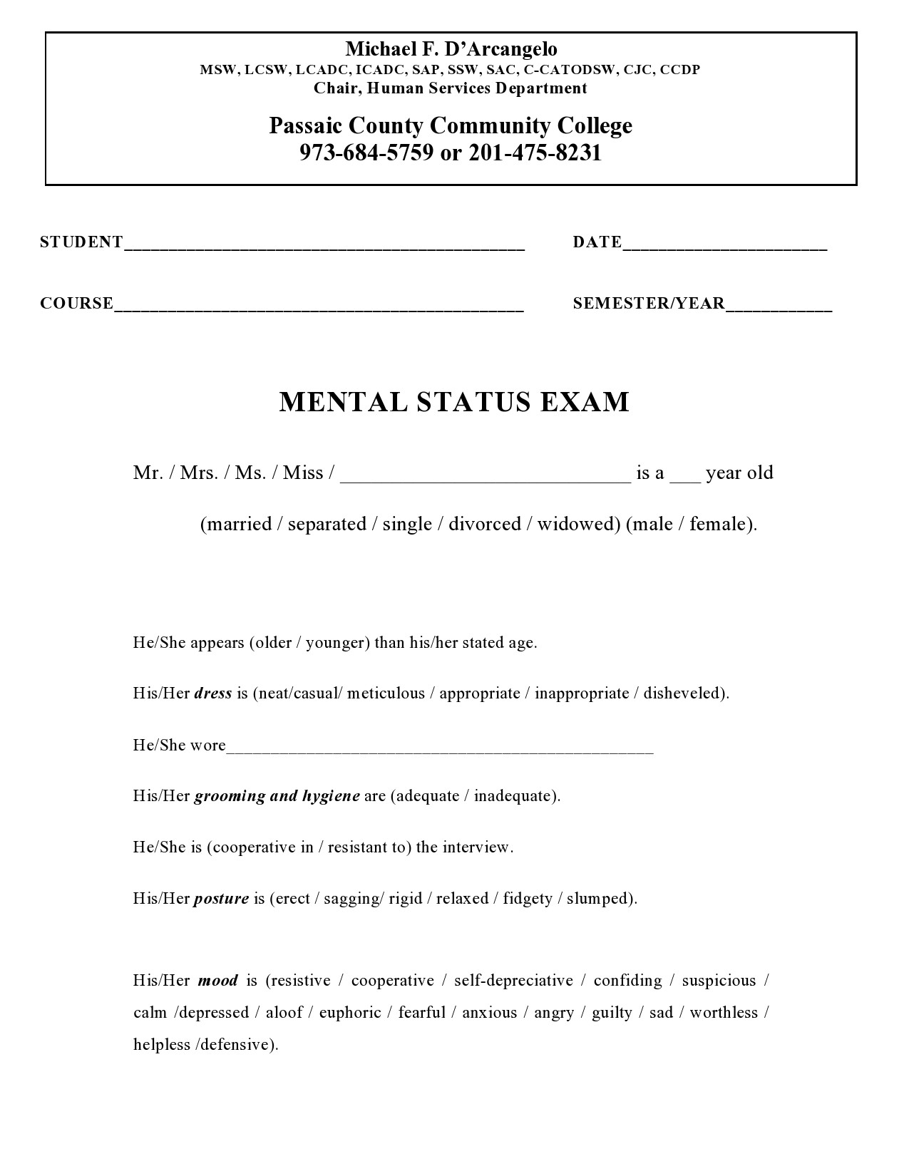 Libre examen mental plantilla de examen de estado mental 42