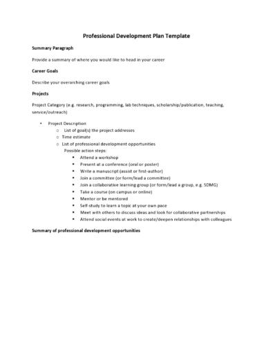 50 Professional Development Plan Templates (Free) ᐅ