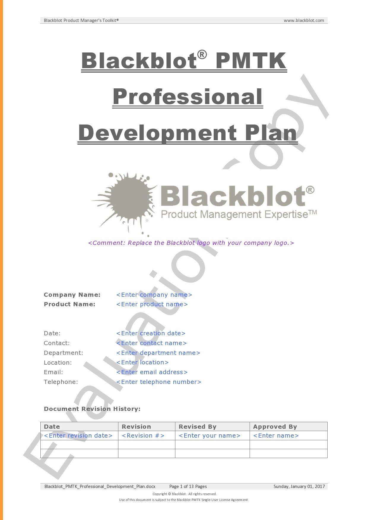 Free professional development plan 13