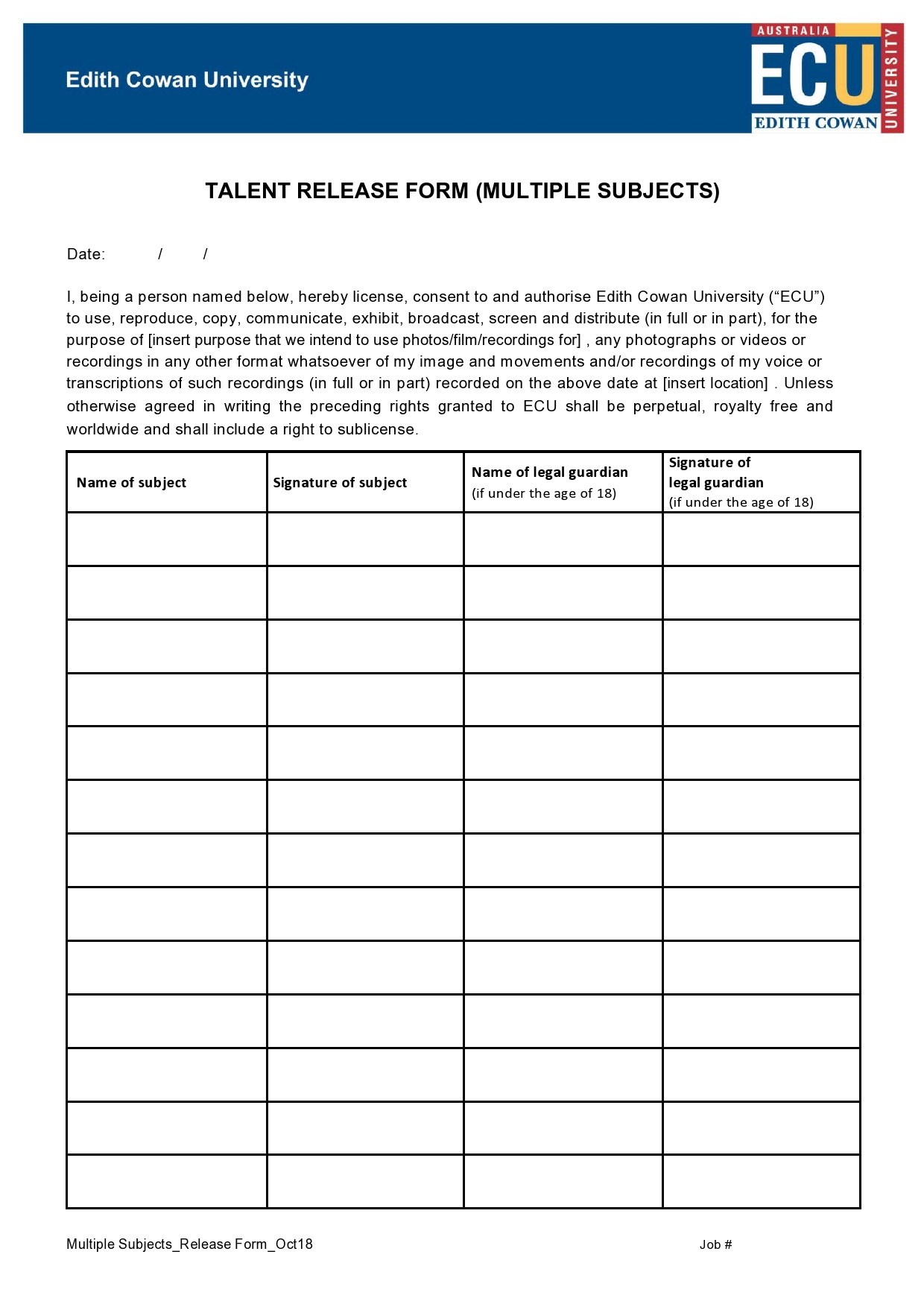 Free talent release form 48