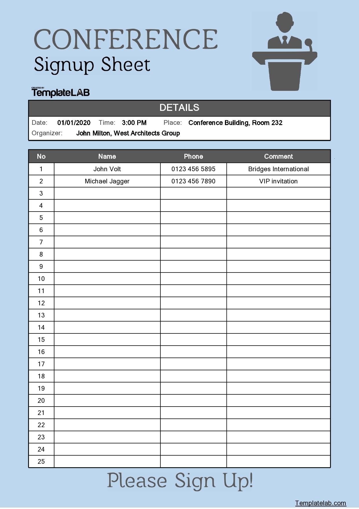 Sign In Sheet Template Doc from templatelab.com