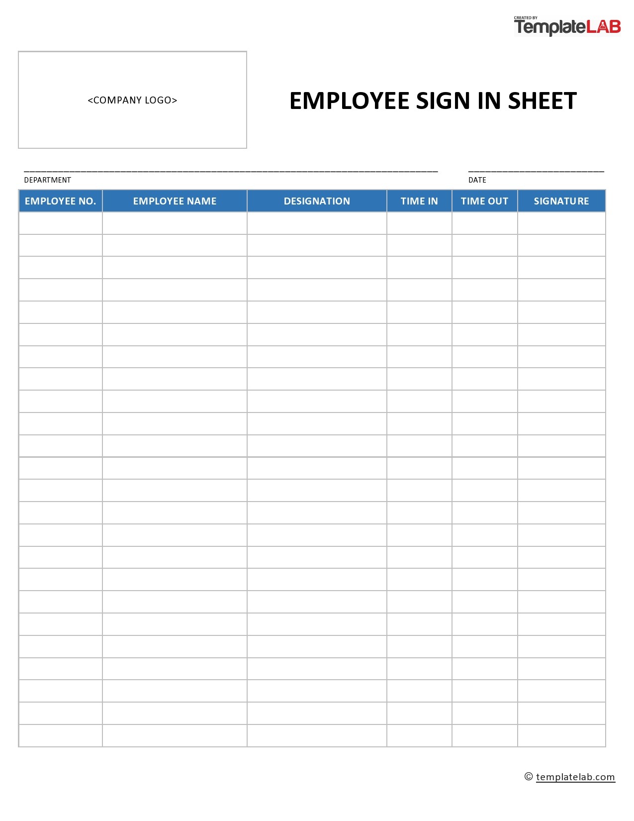 Free Employee Sign Up Sheet