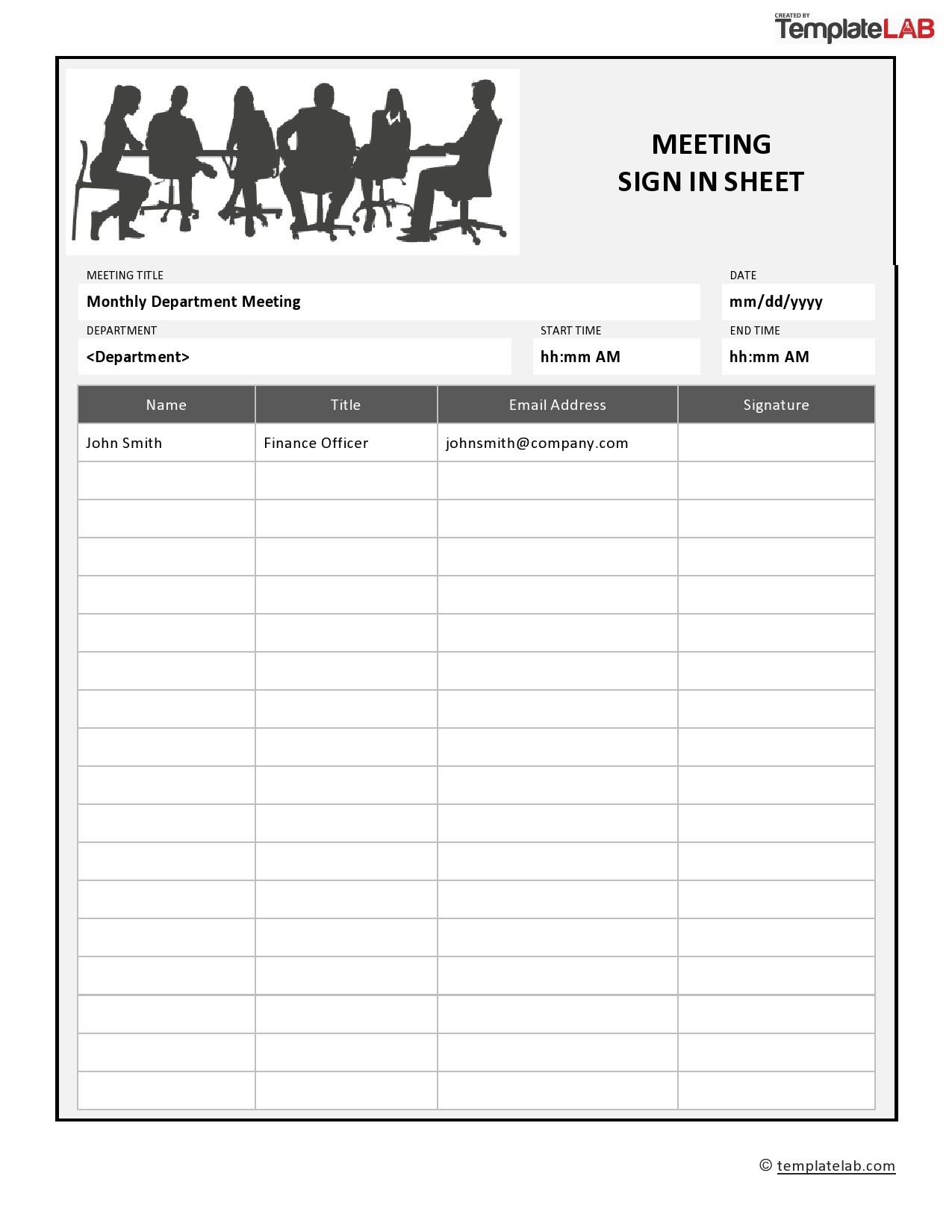 Free Meeting Sign In Sheet Template Word