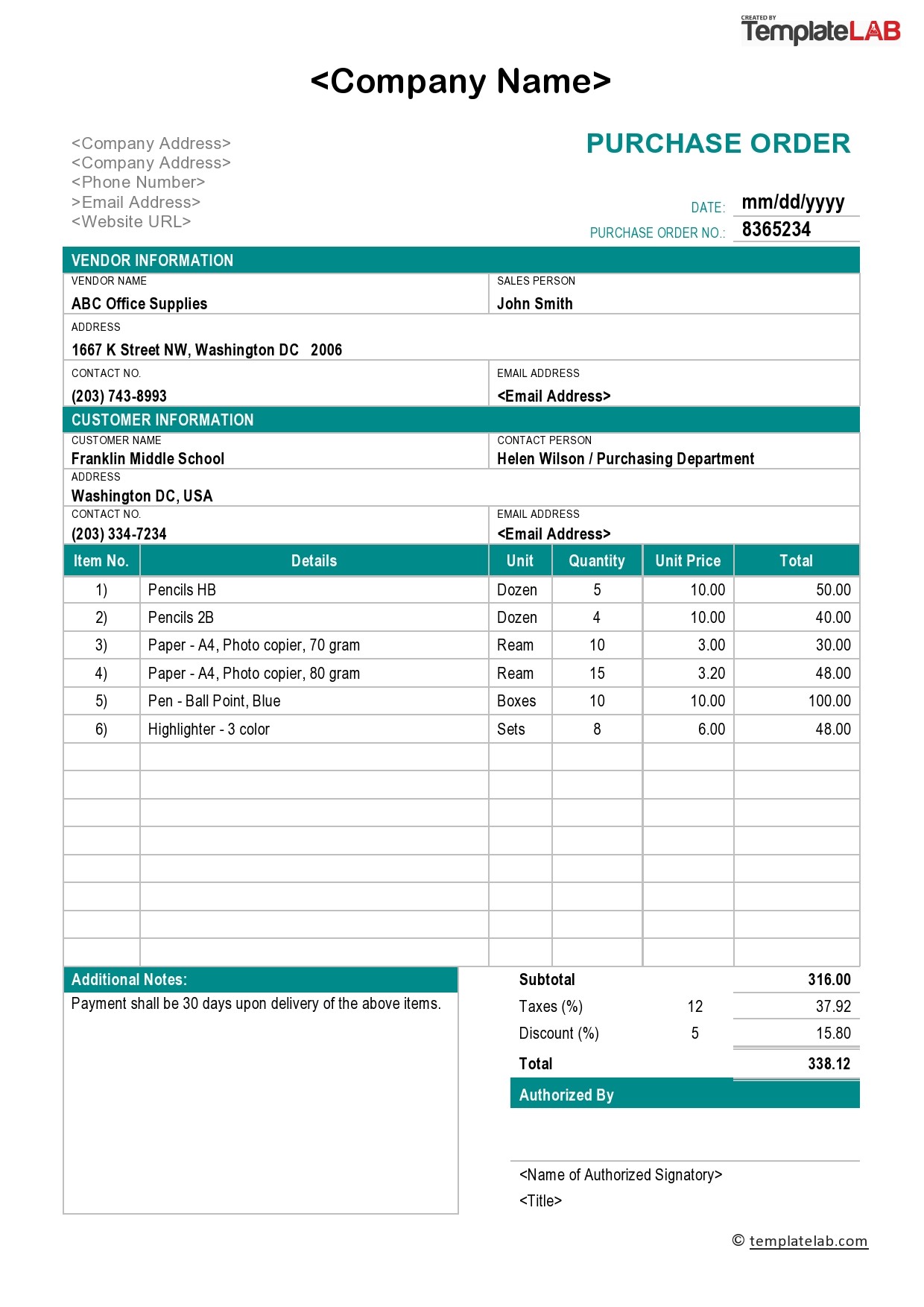 Contoh Purchase Order Barang Excel - IMAGESEE