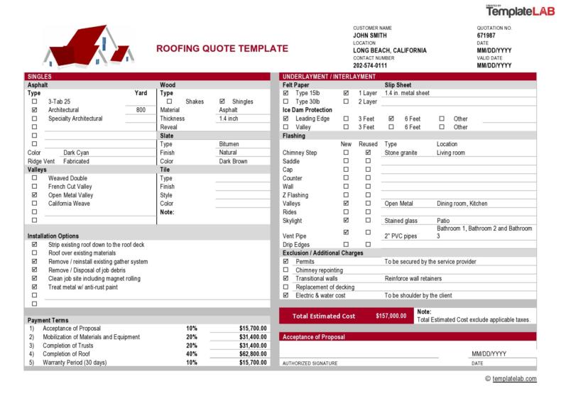 27 Professional Quote Templates (100% Free Download) ᐅ TemplateLab