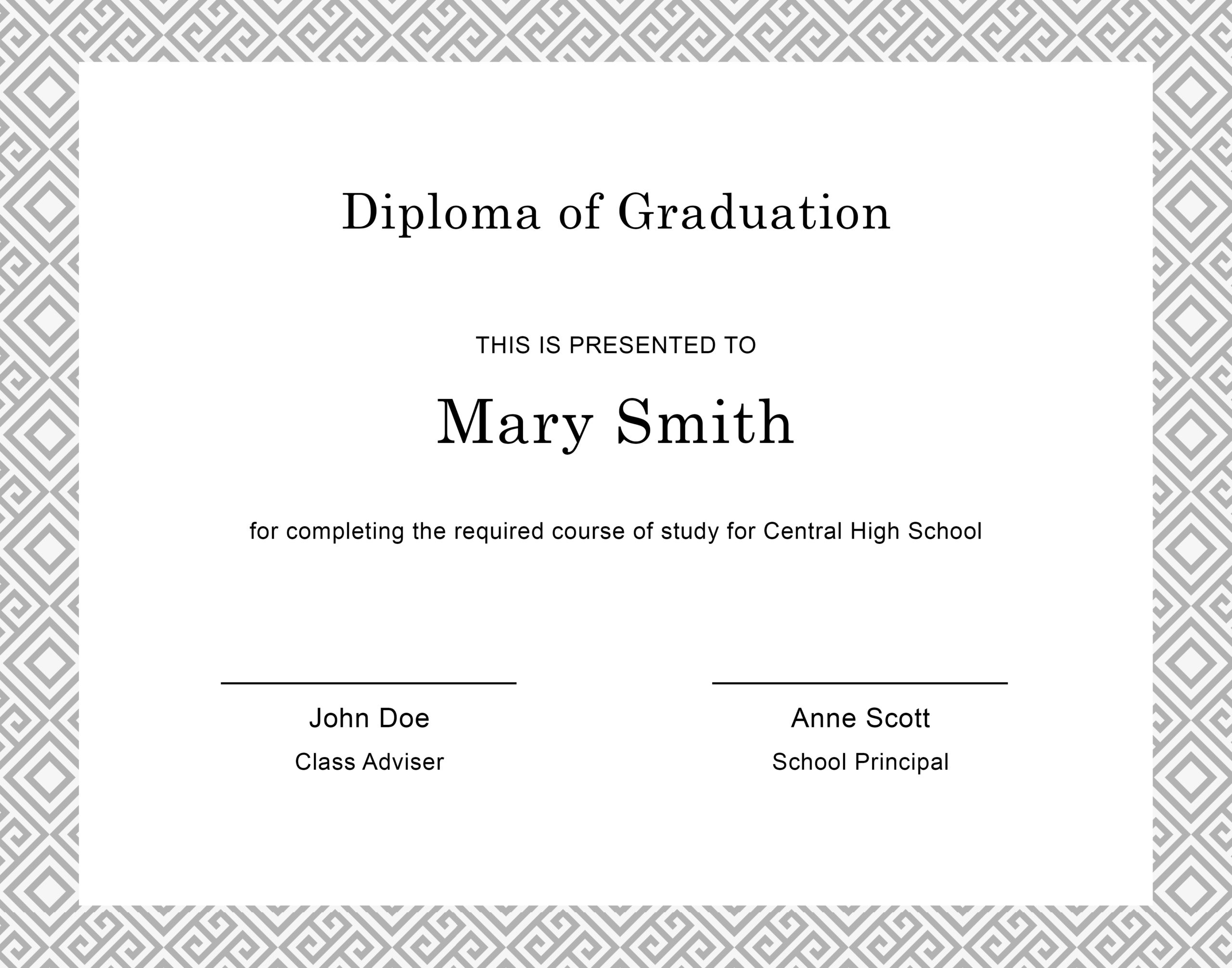 doctorate certificate template