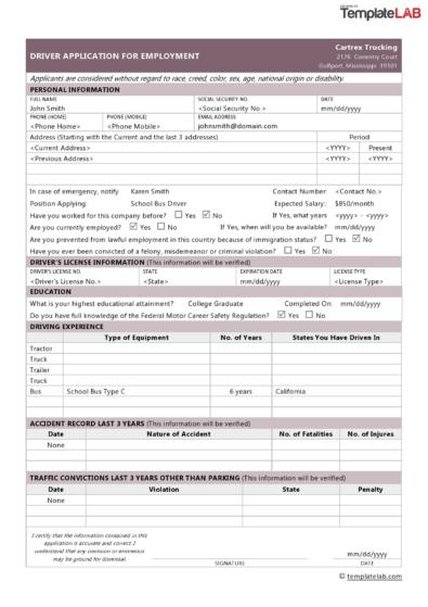 56 Free Employment &amp; Job Application Form Templates [Printable] ᐅ ...
