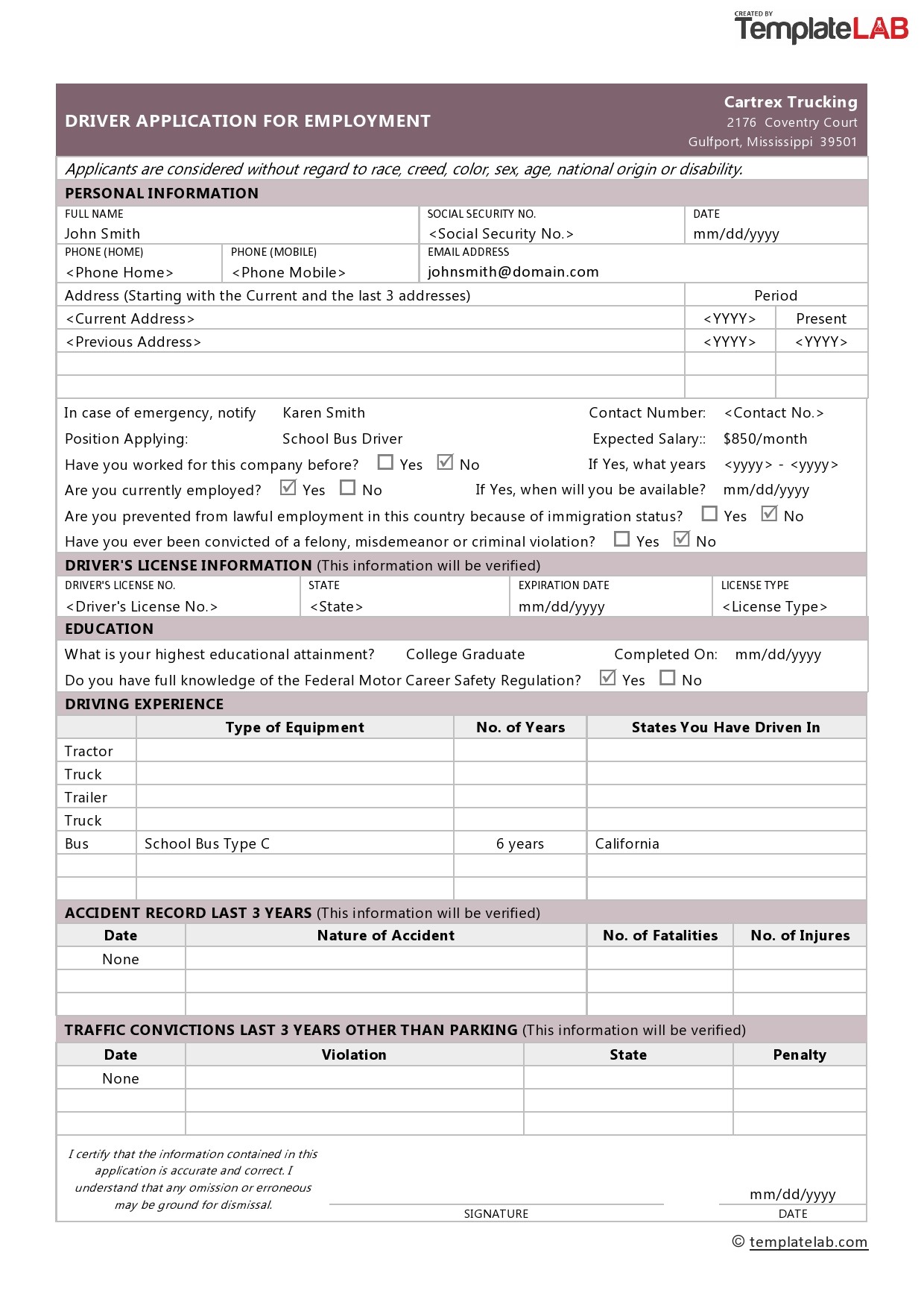 50 Free Employment Job Application Form Templates Printable Templatelab 0975