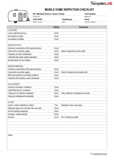 car park maintenance checklist