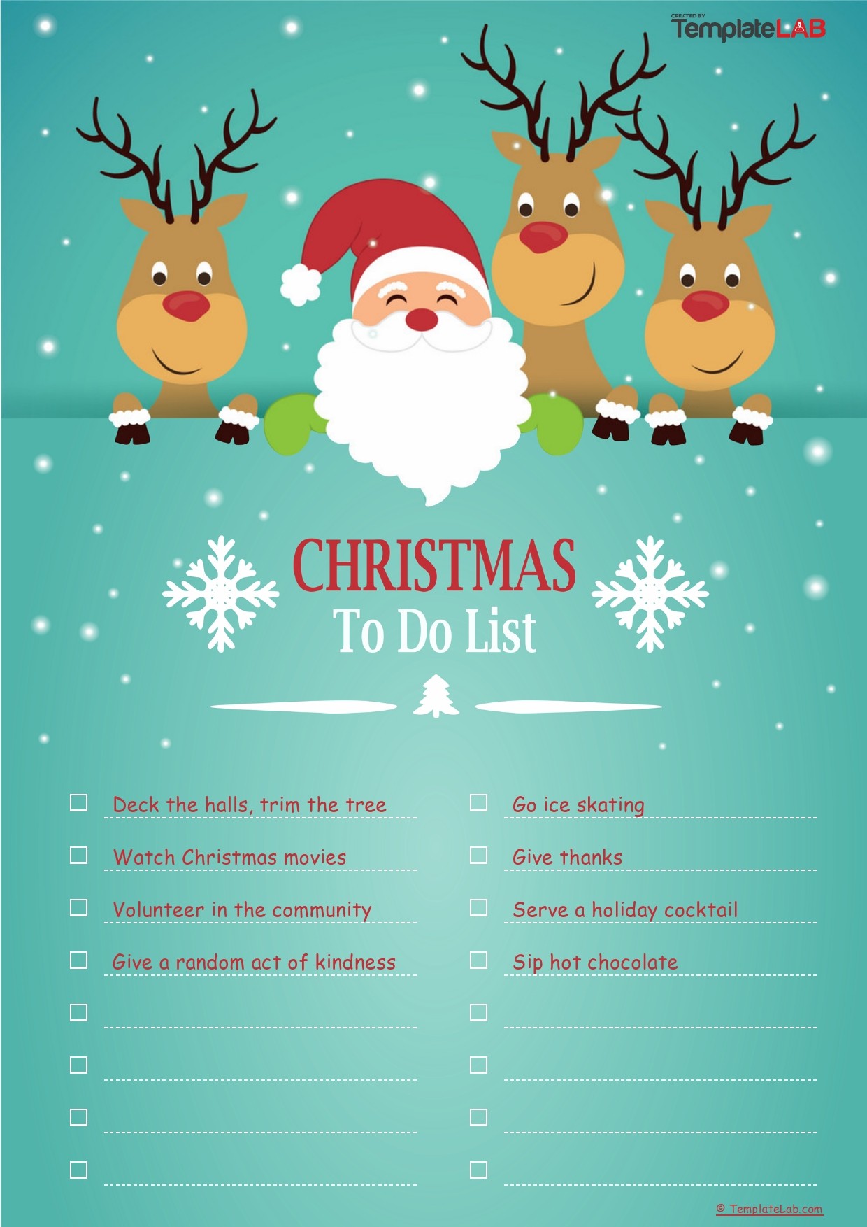 Free Christmas To Do List Template