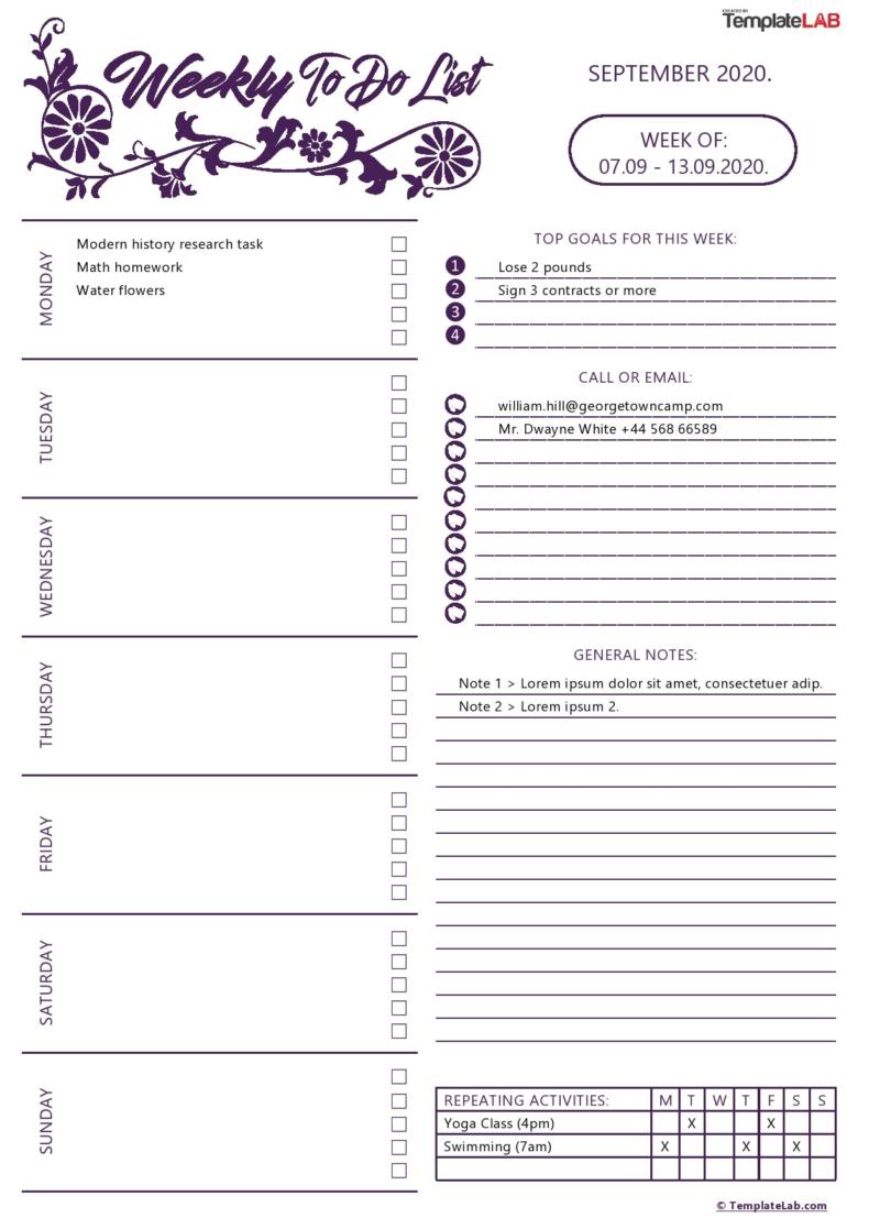 27 Printable To Do List & Checklist Templates (Excel, Word, PDF)