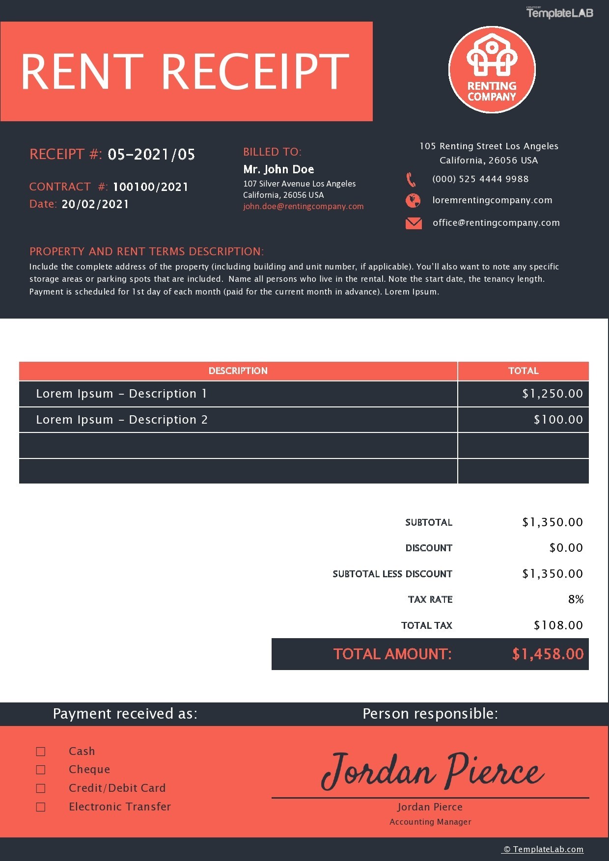 49 printable rent receipts free templates templatelab