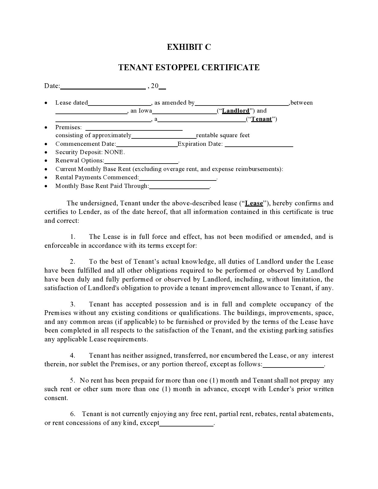 41 Real Estoppel Certificate Forms ( Samples) ᐅ TemplateLab