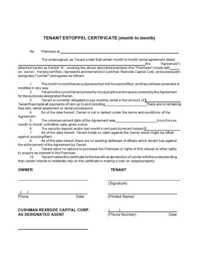 41 Real Estoppel Certificate Forms (& Samples) ᐅ TemplateLab