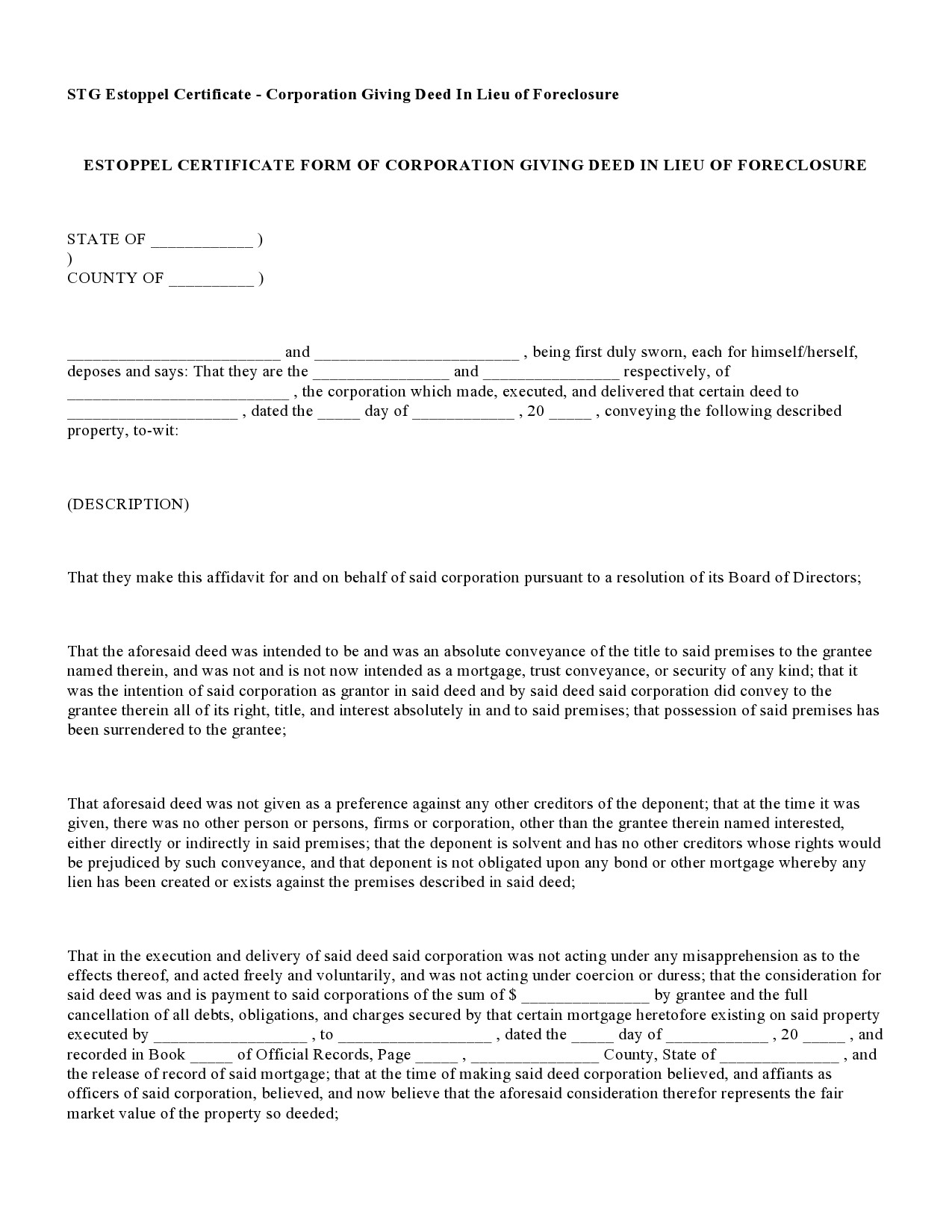 Free estoppel certificate form 19
