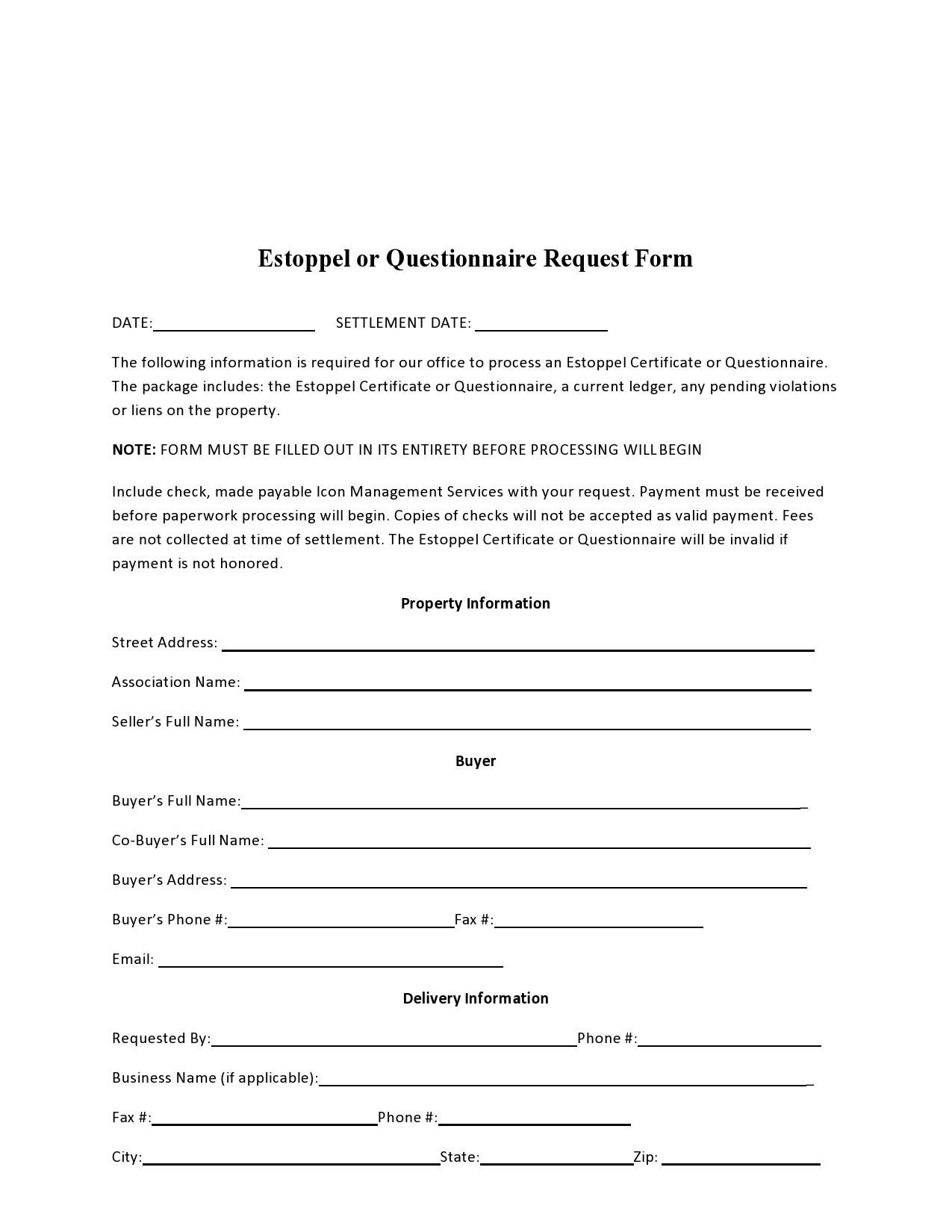Free estoppel certificate form 26