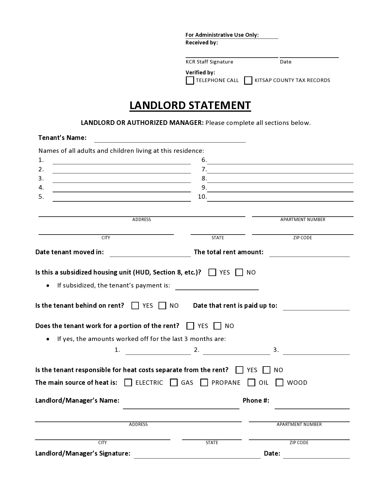 43 Perfect Landlord Statement Forms (& Letters) ᐅ TemplateLab