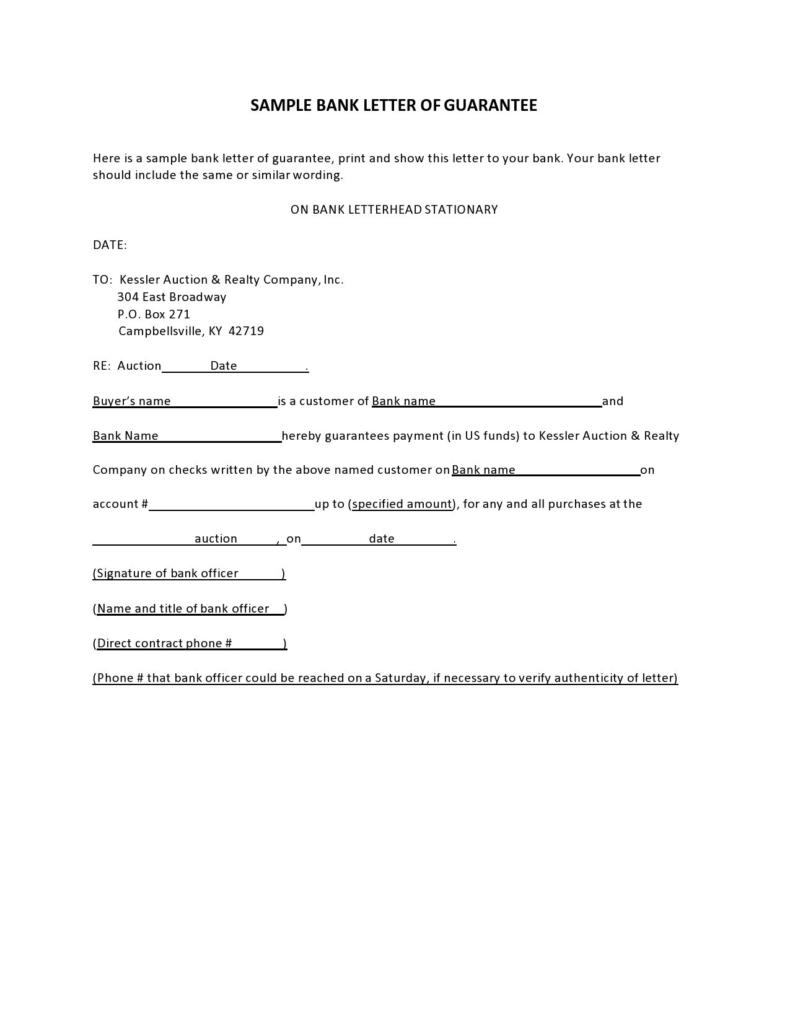 45 Professional Letter Of Guarantee Samples ᐅ TemplateLab