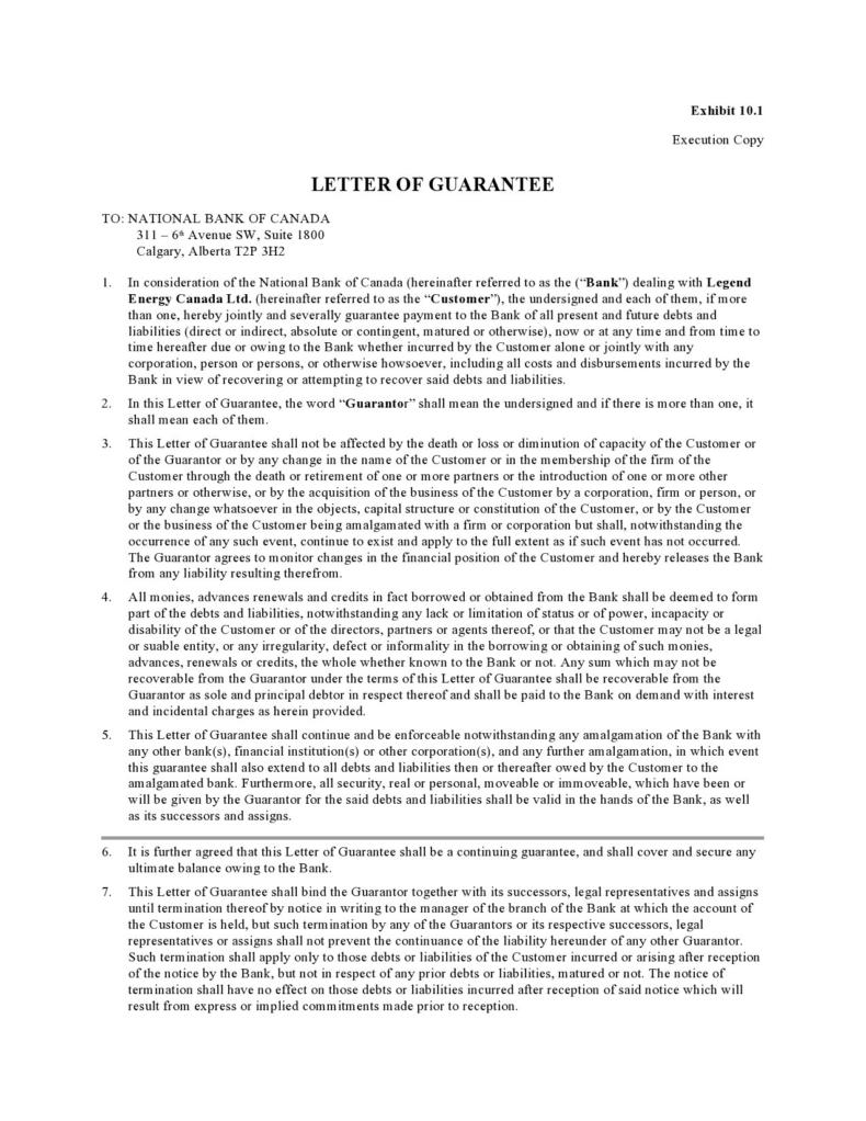 45 Professional Letter Of Guarantee Samples ᐅ TemplateLab