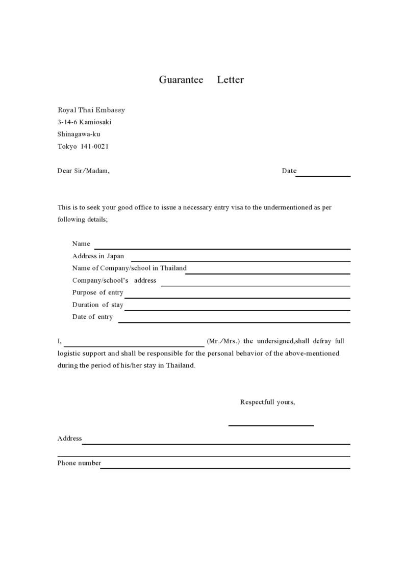 45 Professional Letter Of Guarantee Samples ᐅ TemplateLab