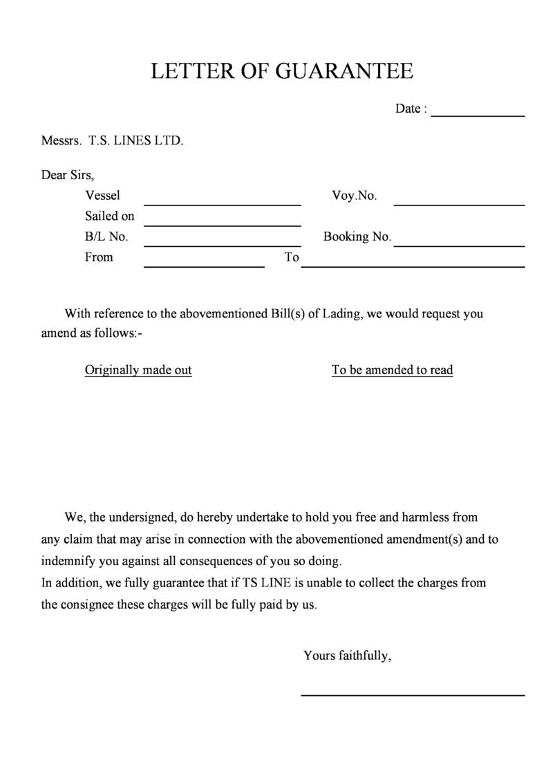 45 Professional Letter Of Guarantee Samples ᐅ TemplateLab