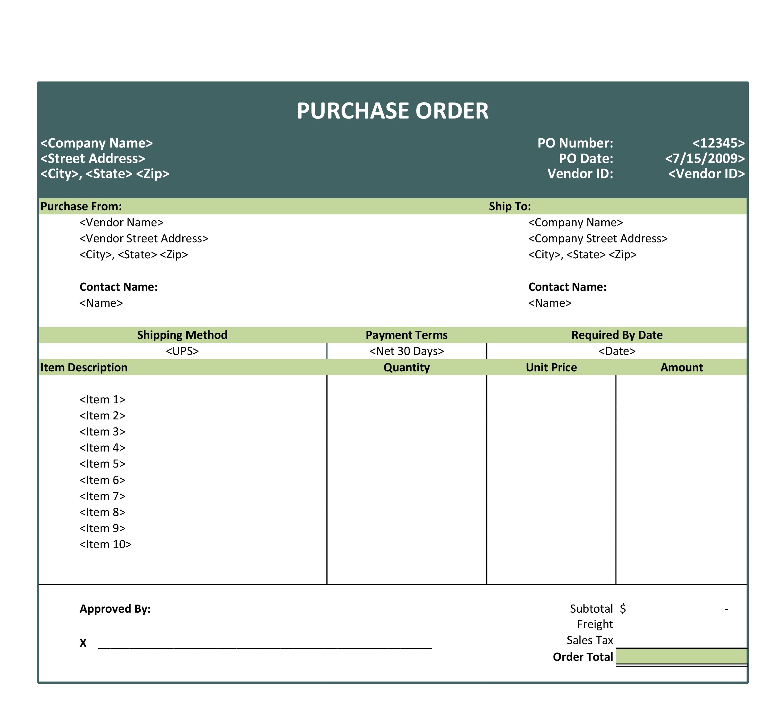 Purchase Receipt Blank Template Docx