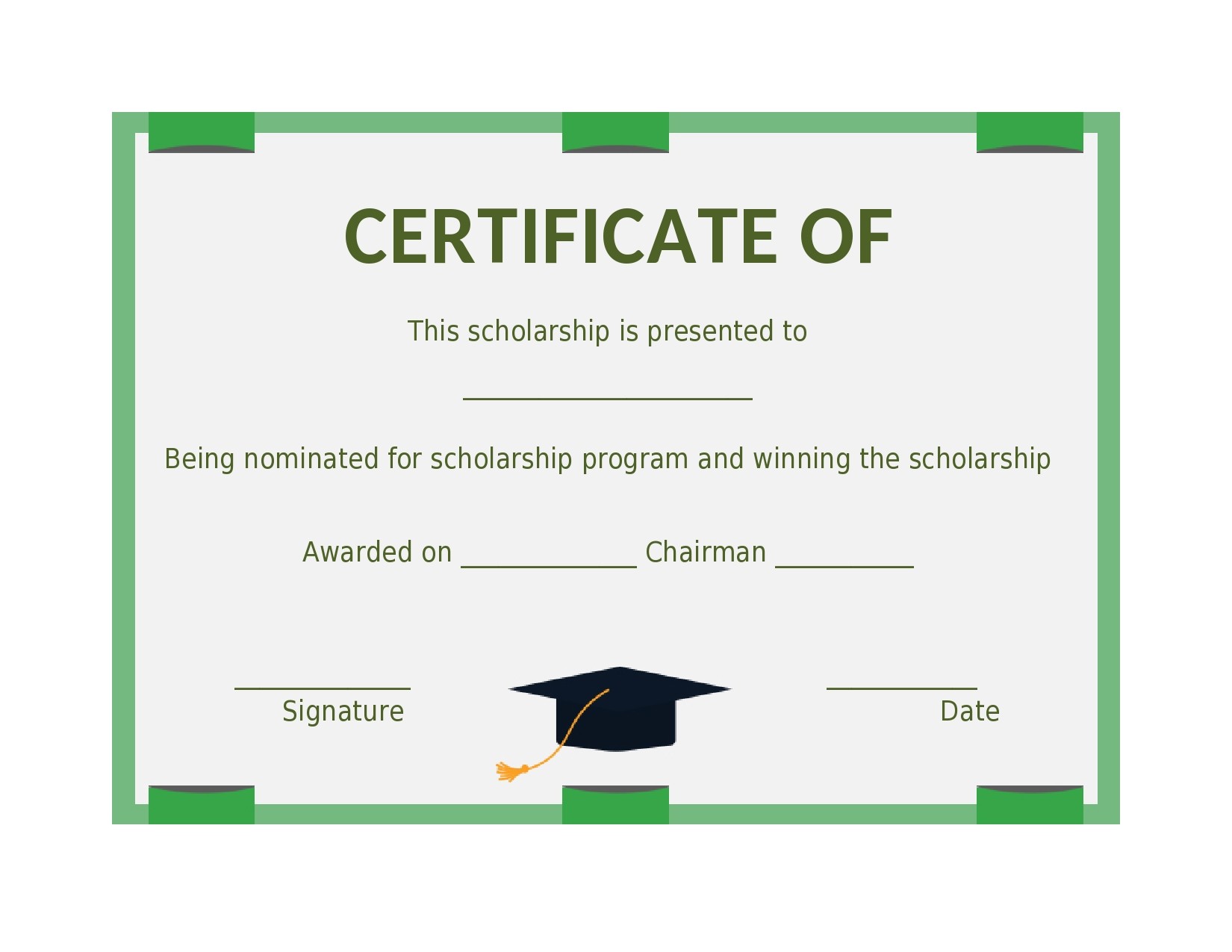 Scholarship Certificates Printable