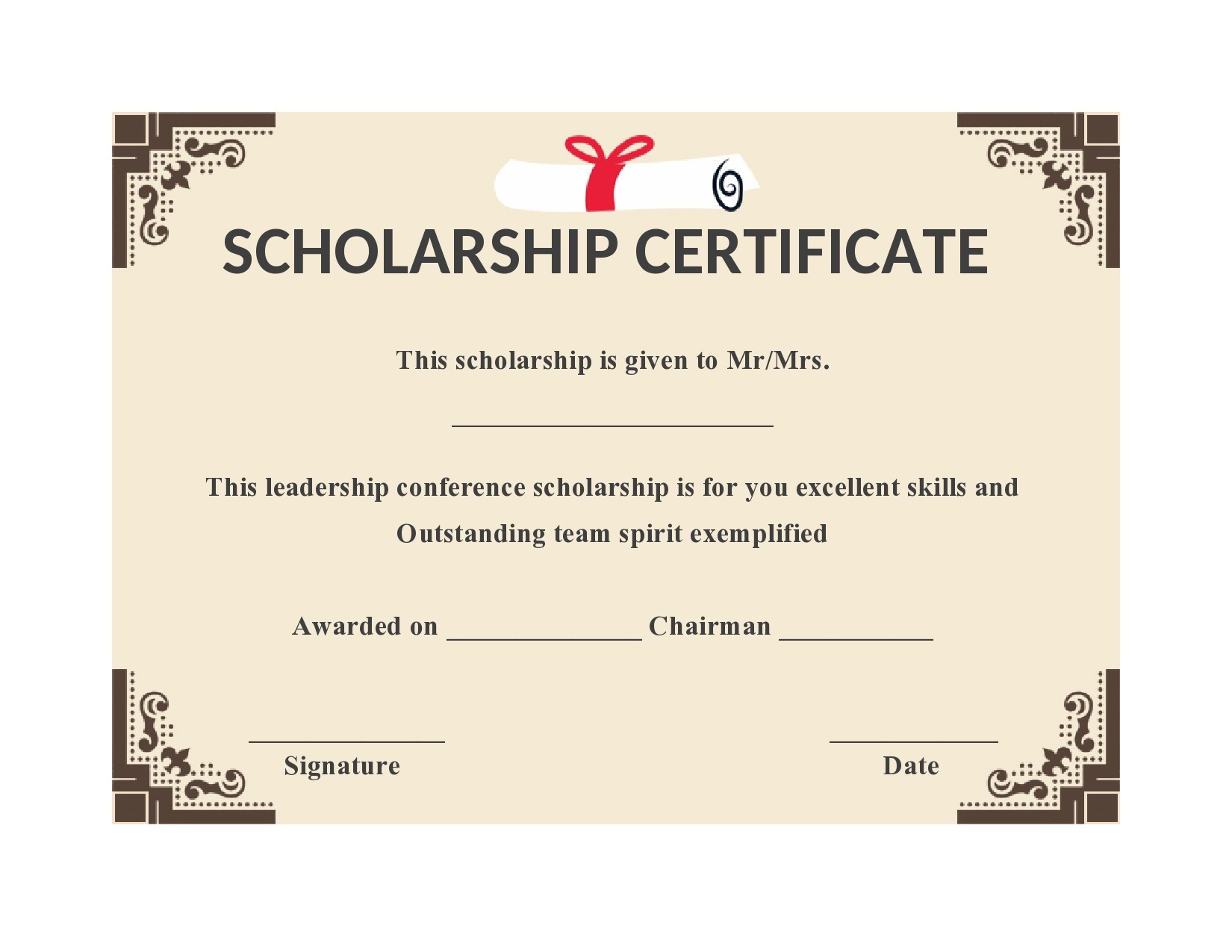 Free Printable Scholarship Certificates