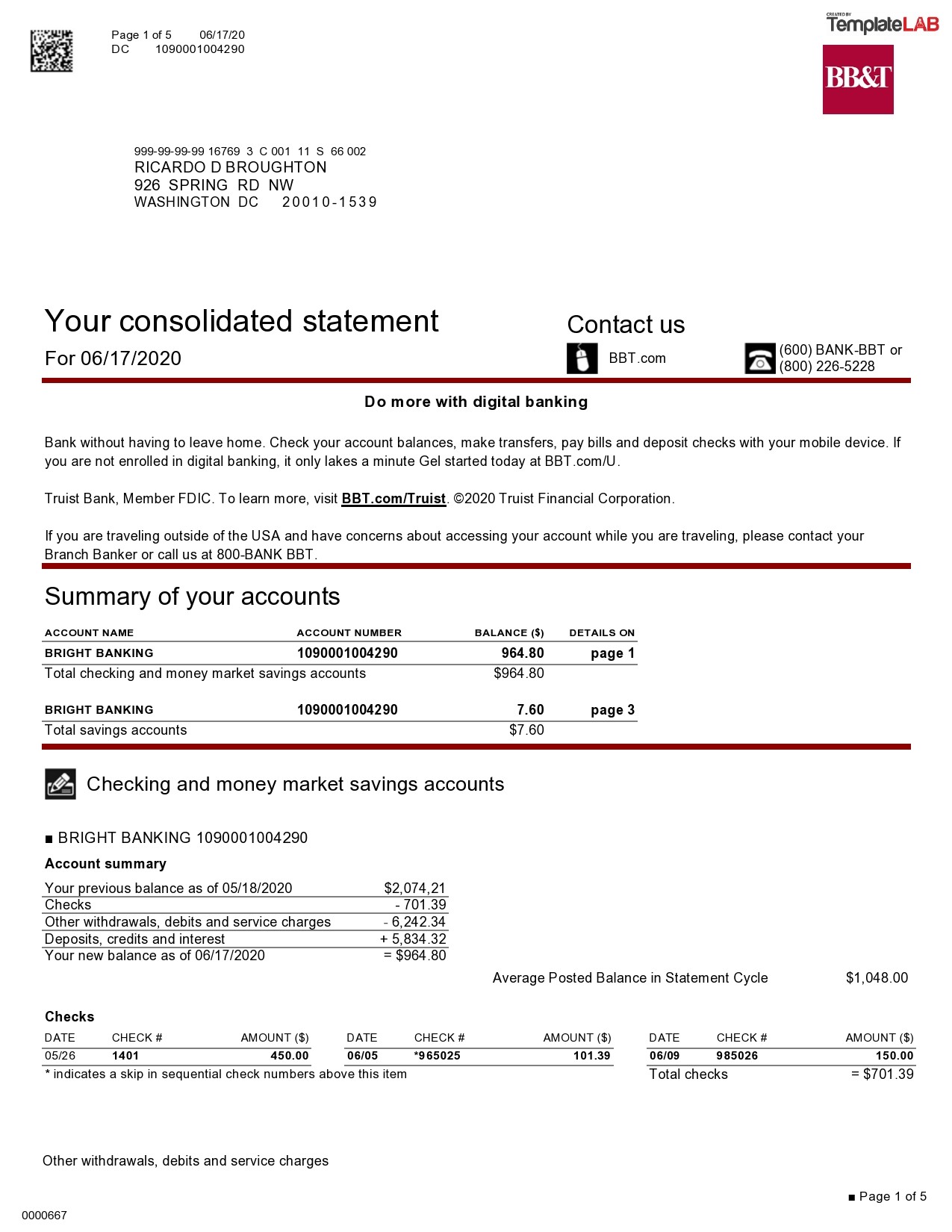 3 months of fake business bank statements free