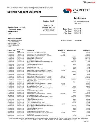 35 Editable Bank Statement Templates [FREE] ᐅ TemplateLab