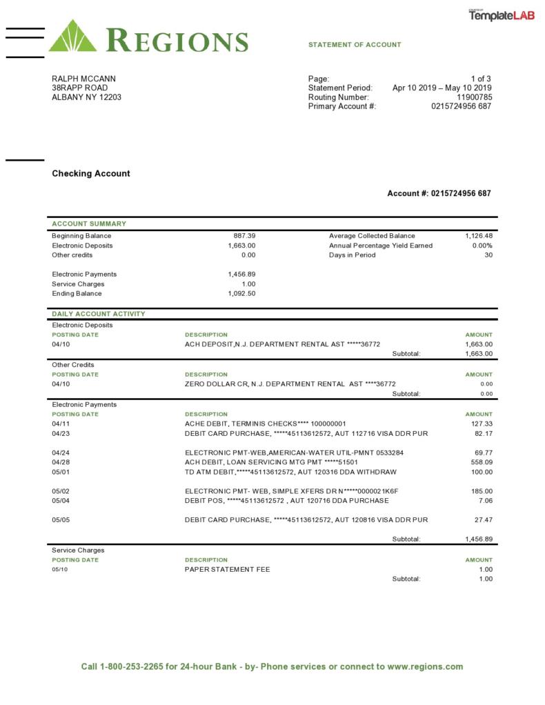35 Editable Bank Statement Templates FREE ᐅ TemplateLab 35 Editable Bank Statement Templates FREE ᐅ TemplateLab