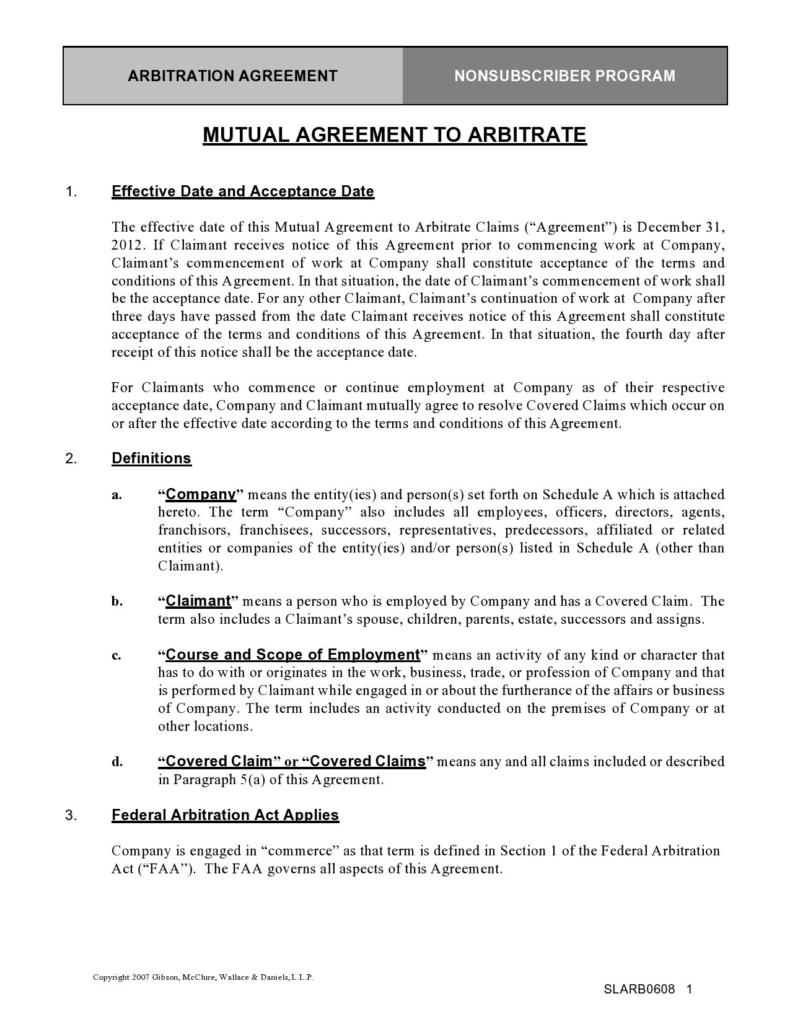 38-best-arbitration-agreement-templates-examples-templatelab