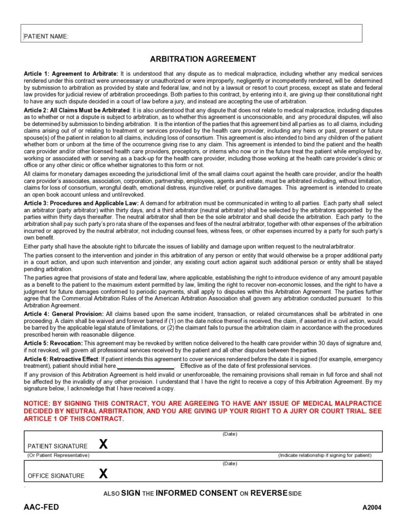 assignment arbitration agreement