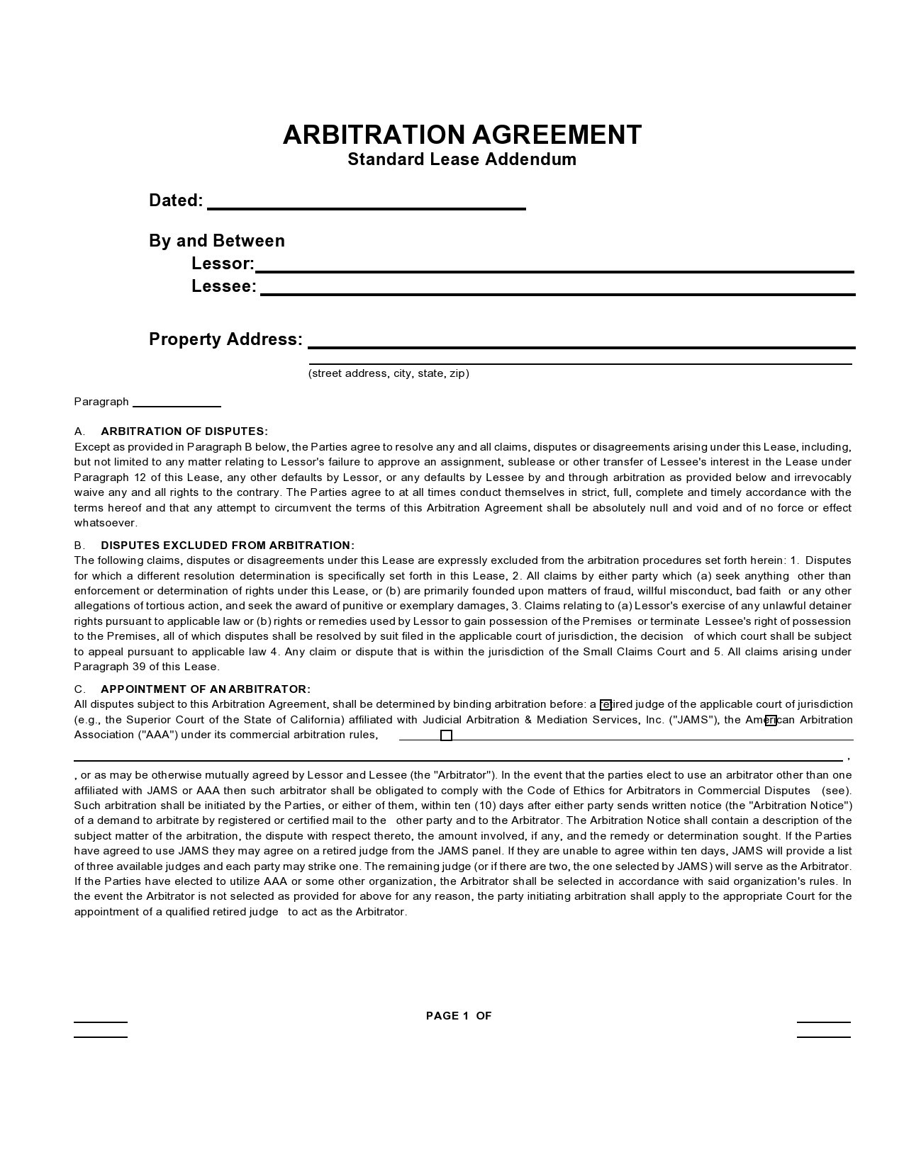 Free arbitration agreement 35