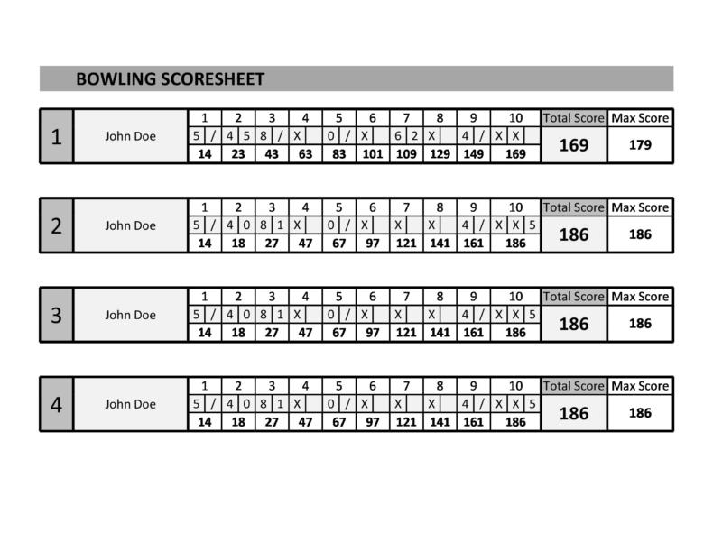 36 Printable Bowling Score Sheet Templates [& Examples]