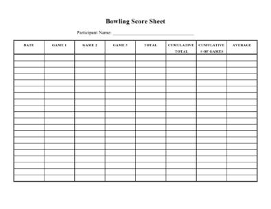36 Printable Bowling Score Sheet Templates Examples