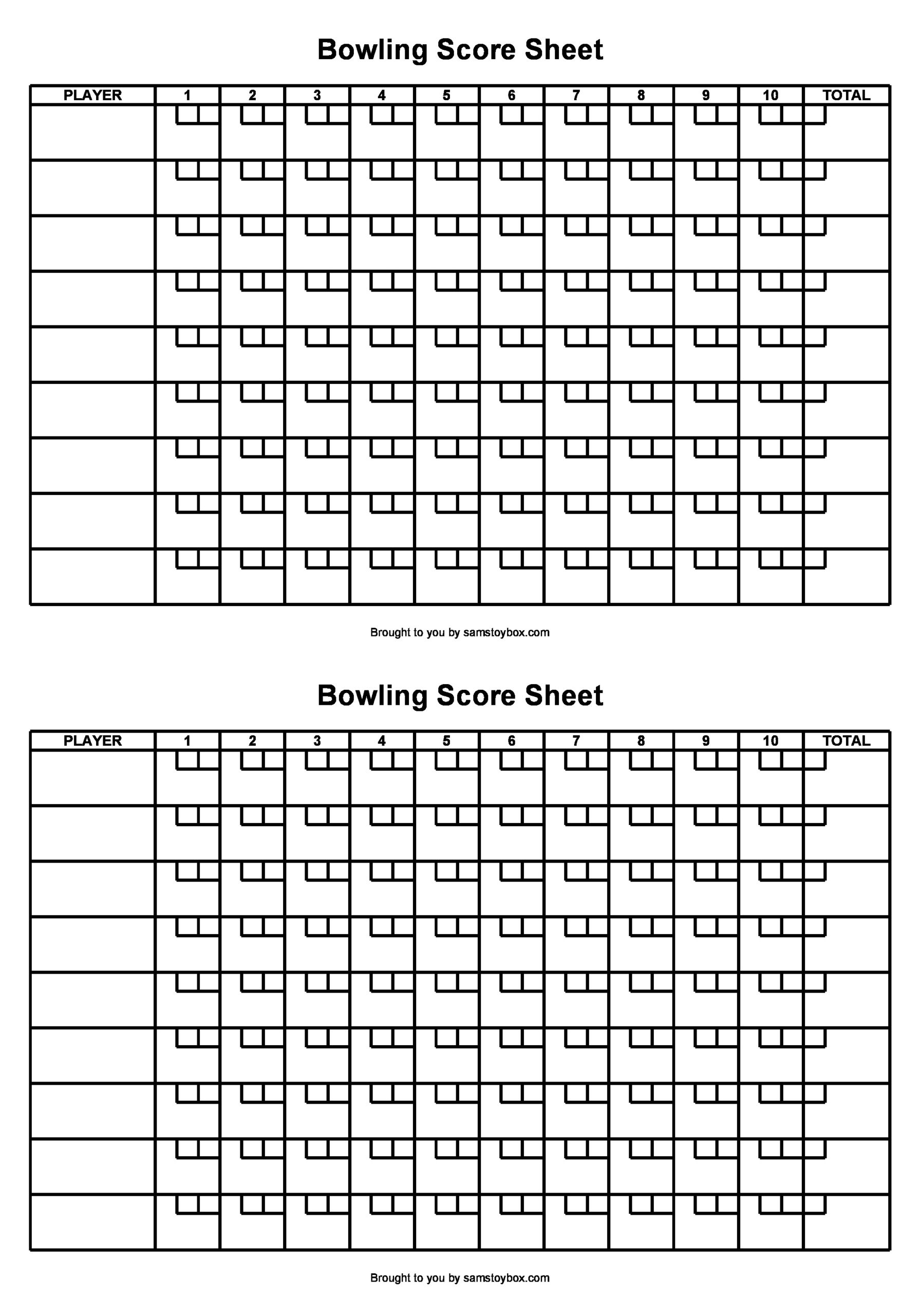 Free bowling score sheet 24