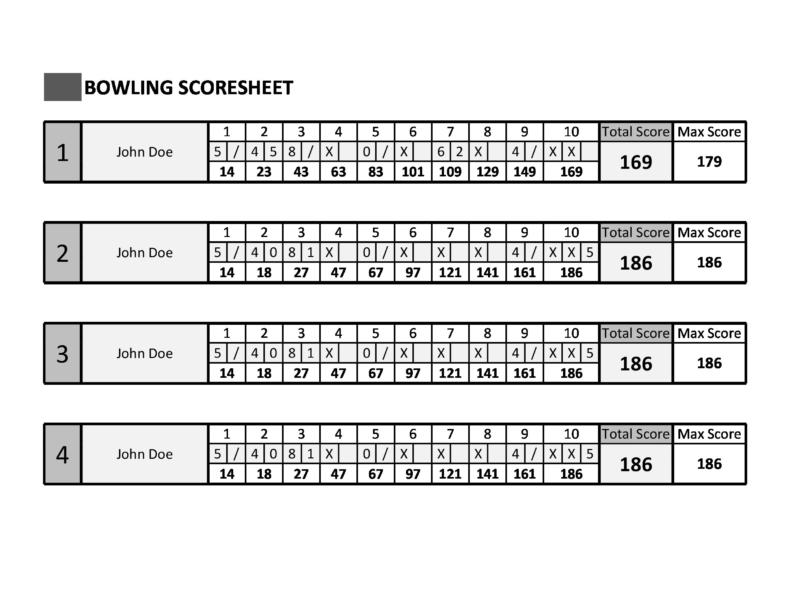 36 Printable Bowling Score Sheet Templates [& Examples]
