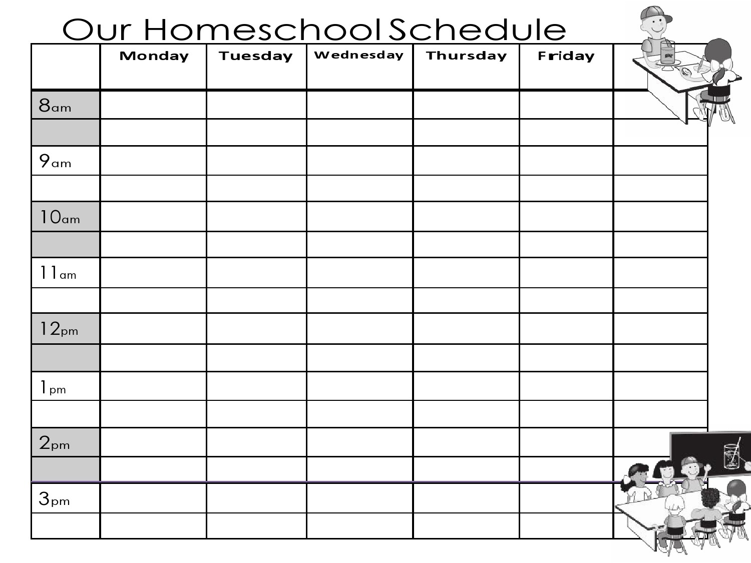 Free Printable Homeschool Daily Schedule Template Cellrilo