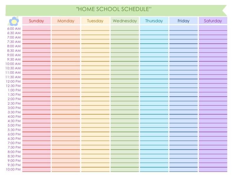 free homeschool daily schedule template
