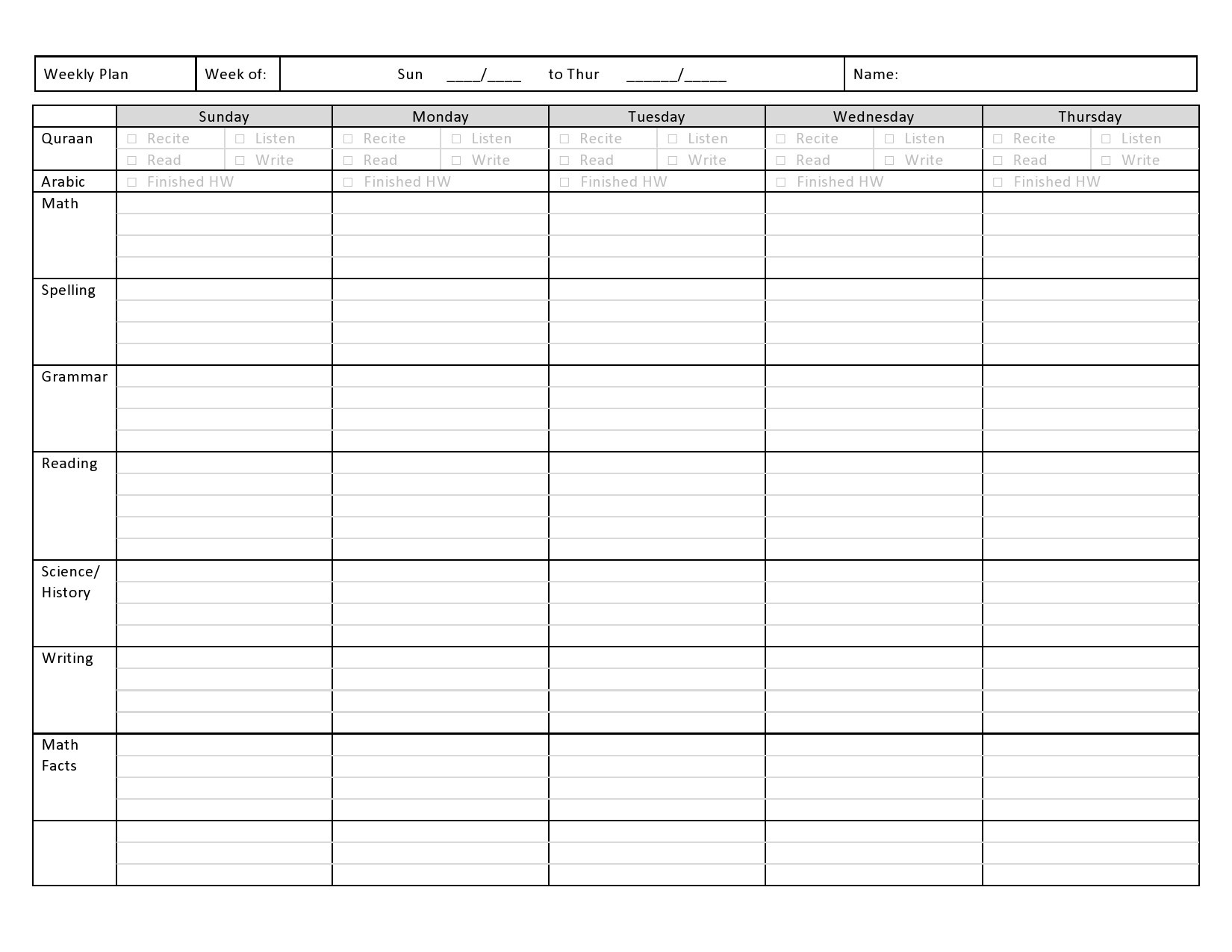 Free homeschool schedule template 31