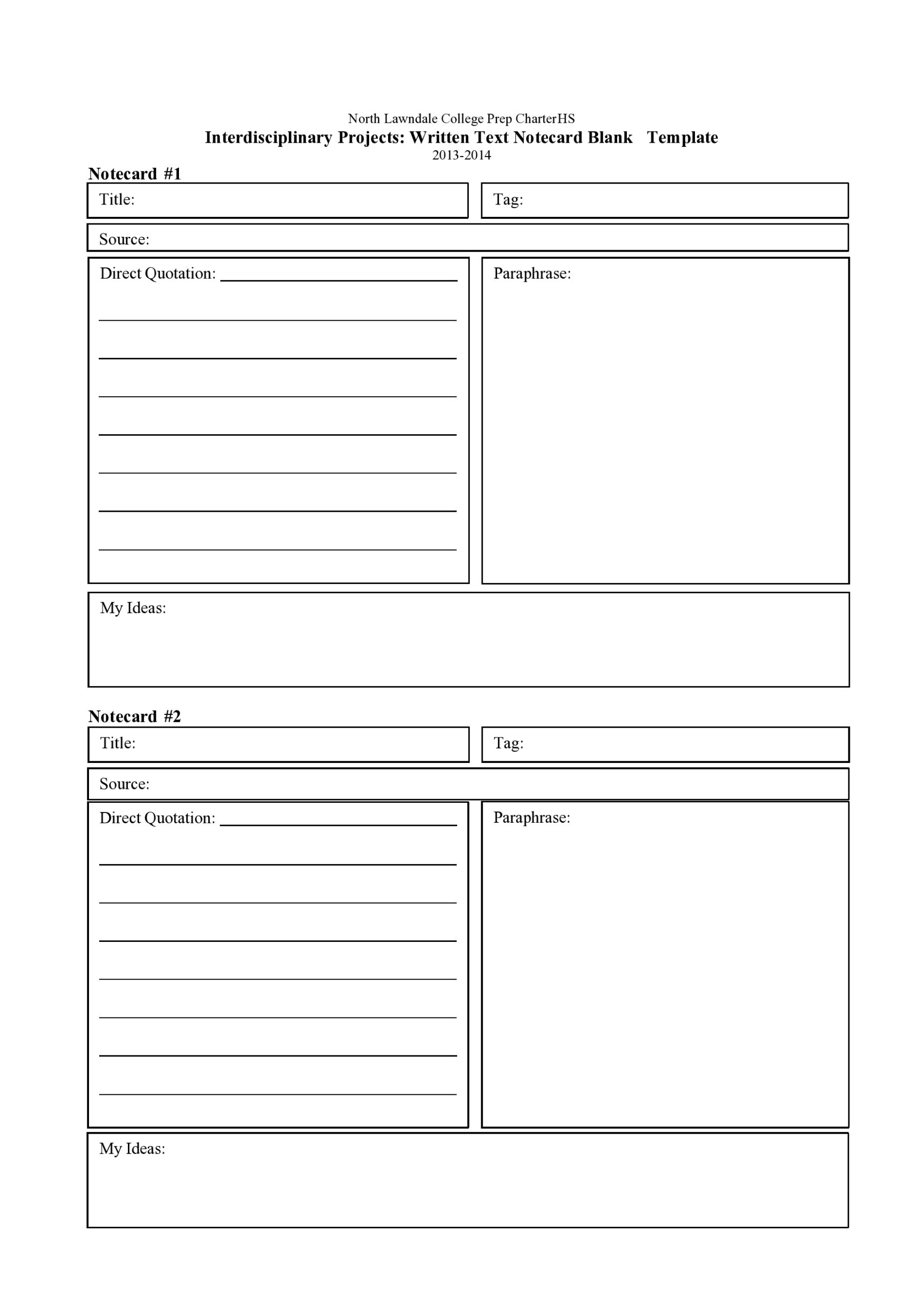 Free note card template 07