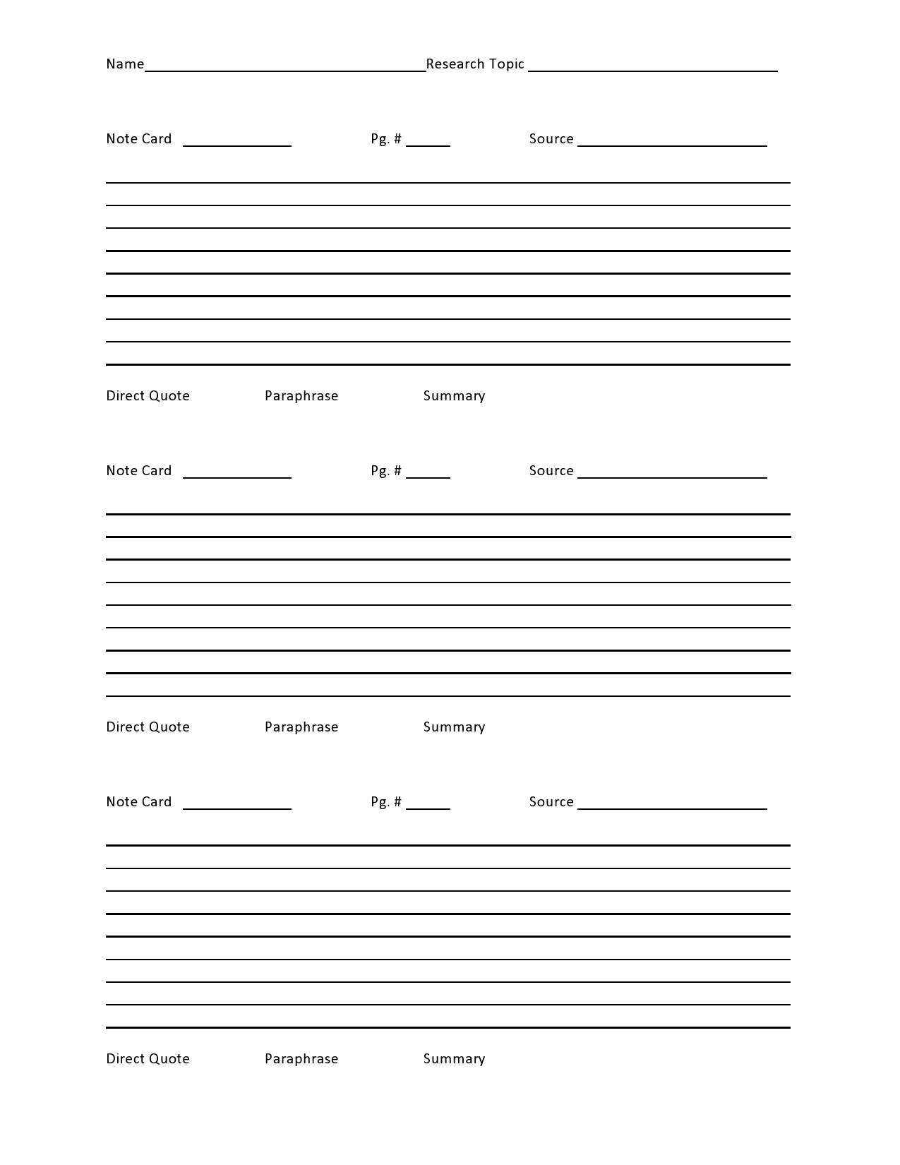 Free note card template 17