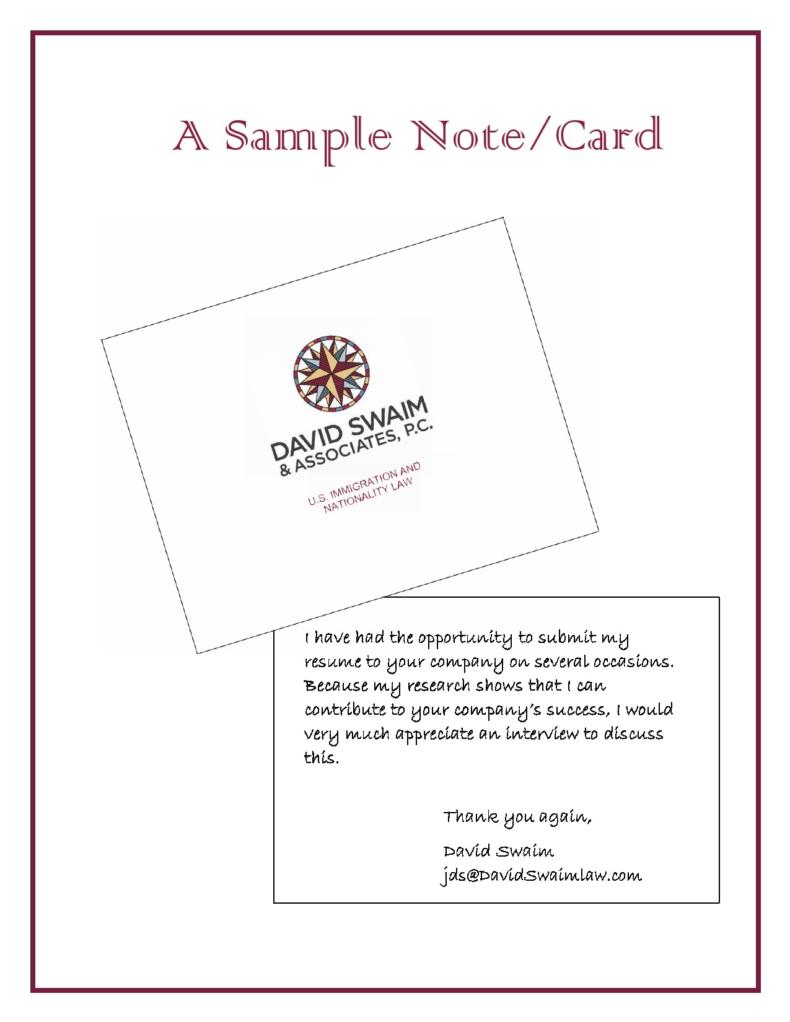 sample notecard