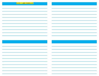 Note Card Templates